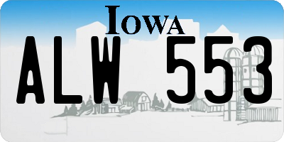 IA license plate ALW553