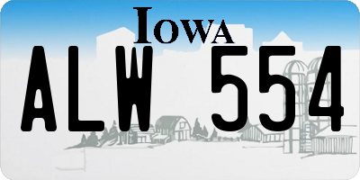 IA license plate ALW554