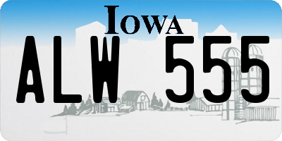IA license plate ALW555