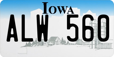 IA license plate ALW560
