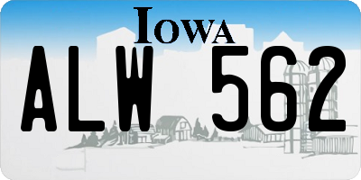 IA license plate ALW562