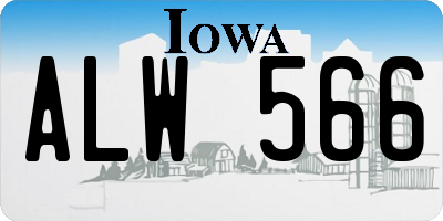 IA license plate ALW566