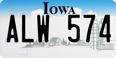 IA license plate ALW574