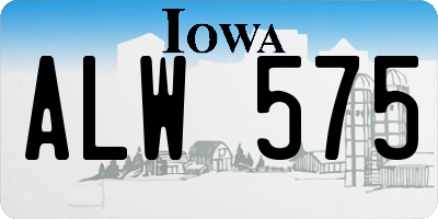 IA license plate ALW575