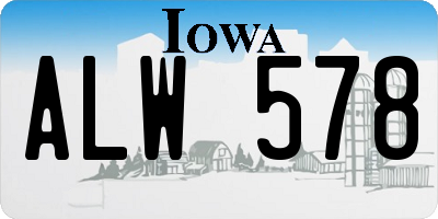 IA license plate ALW578