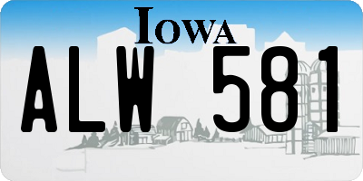 IA license plate ALW581