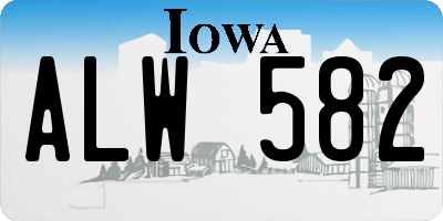 IA license plate ALW582