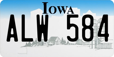 IA license plate ALW584