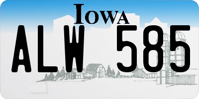 IA license plate ALW585