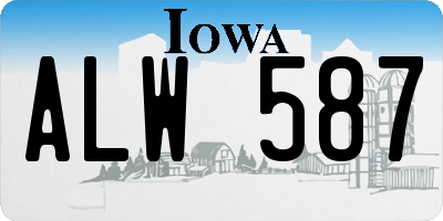 IA license plate ALW587
