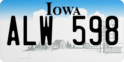 IA license plate ALW598