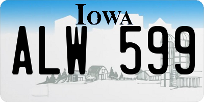 IA license plate ALW599