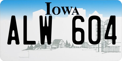 IA license plate ALW604