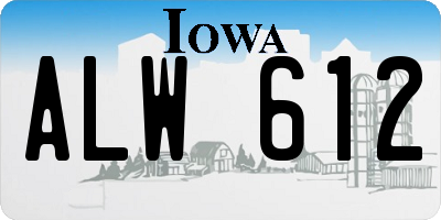 IA license plate ALW612