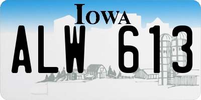 IA license plate ALW613