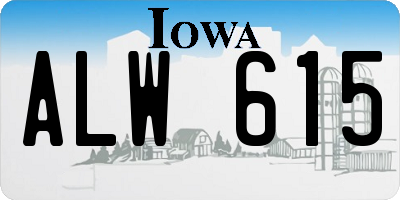 IA license plate ALW615