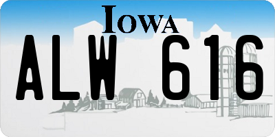 IA license plate ALW616