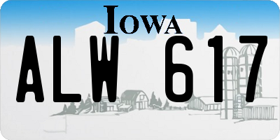 IA license plate ALW617