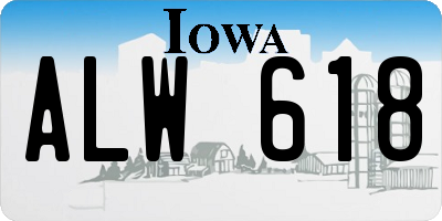 IA license plate ALW618