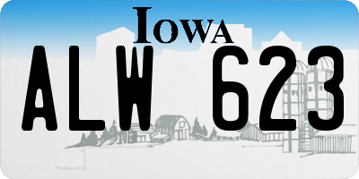 IA license plate ALW623