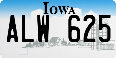 IA license plate ALW625