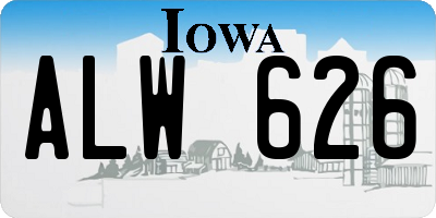 IA license plate ALW626