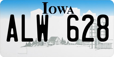 IA license plate ALW628