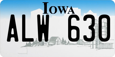 IA license plate ALW630