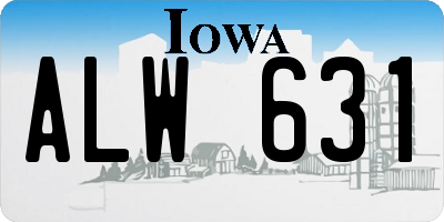IA license plate ALW631
