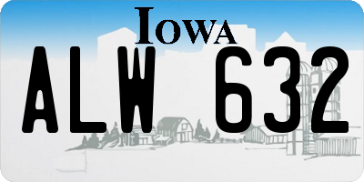 IA license plate ALW632