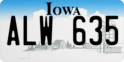 IA license plate ALW635