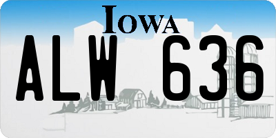 IA license plate ALW636