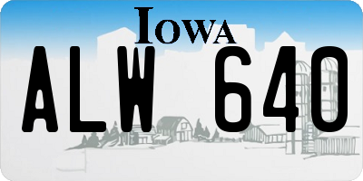 IA license plate ALW640