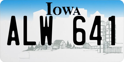 IA license plate ALW641