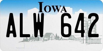 IA license plate ALW642