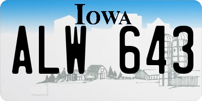 IA license plate ALW643