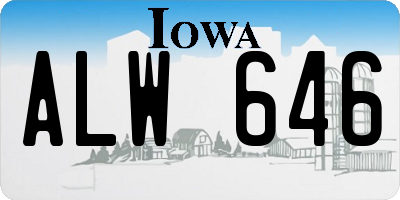 IA license plate ALW646