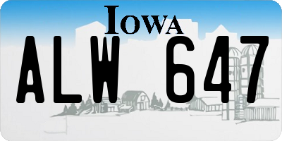 IA license plate ALW647