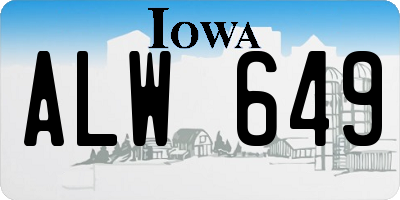 IA license plate ALW649