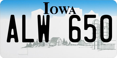 IA license plate ALW650