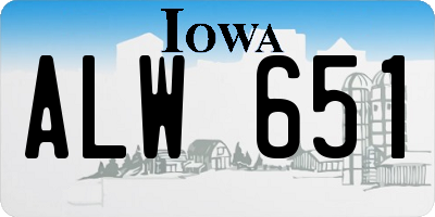 IA license plate ALW651