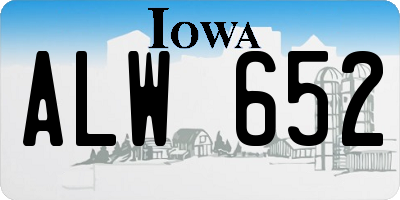 IA license plate ALW652