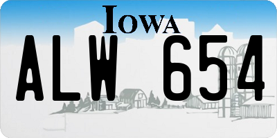 IA license plate ALW654