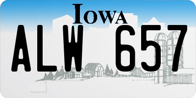 IA license plate ALW657