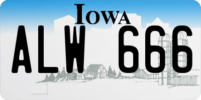 IA license plate ALW666