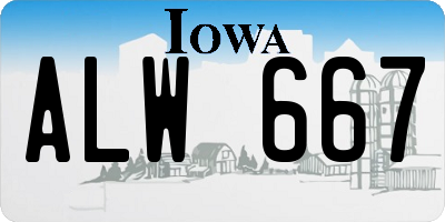 IA license plate ALW667