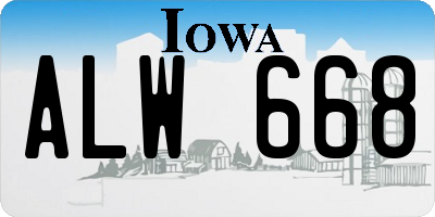 IA license plate ALW668