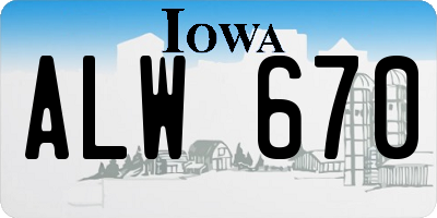 IA license plate ALW670