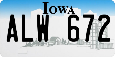 IA license plate ALW672