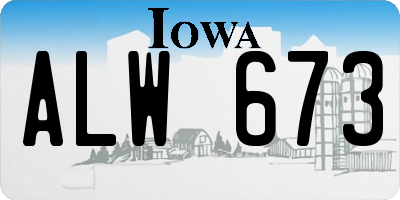 IA license plate ALW673